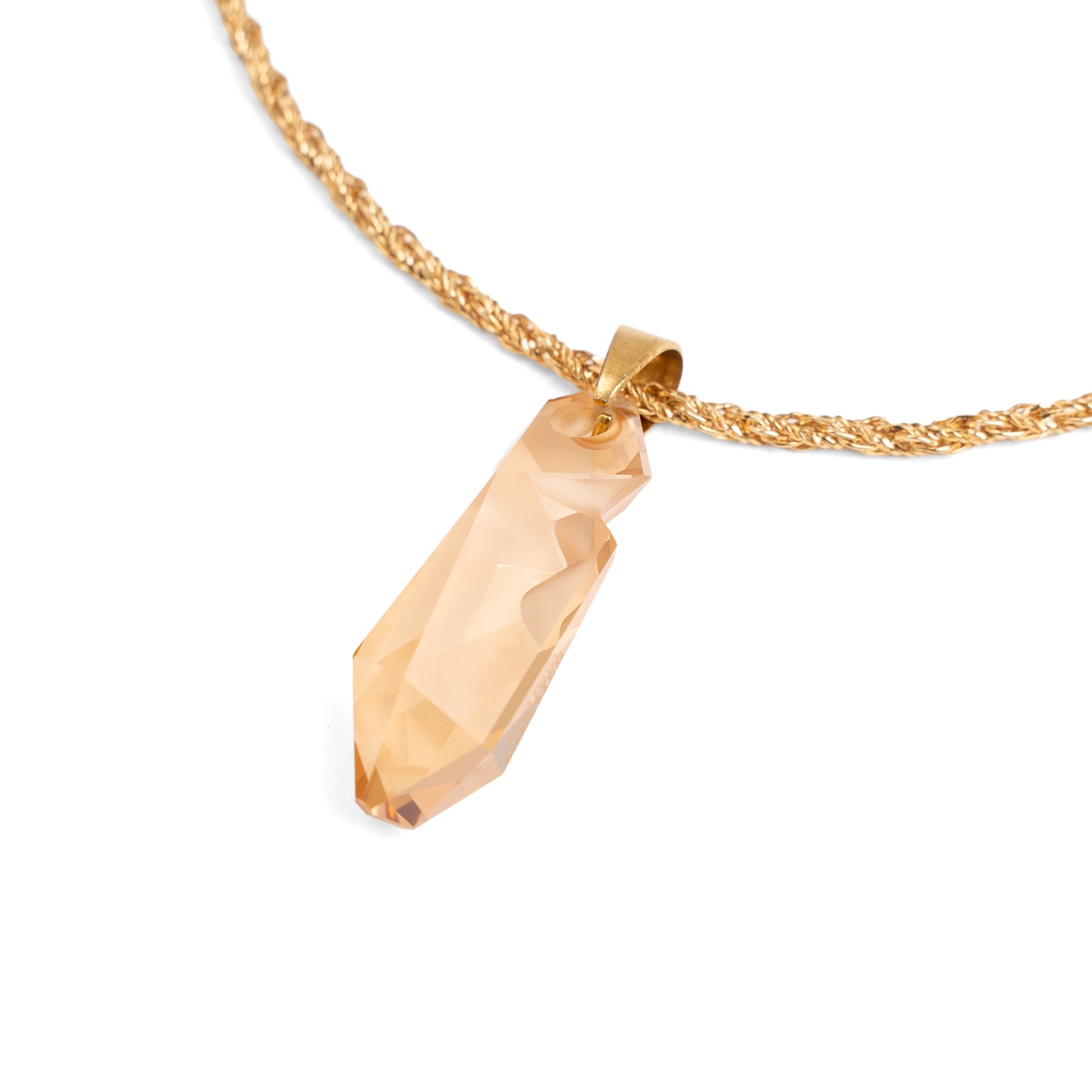 Vintage Gold Rope Chain Choker with Jean Paul Gaultier Swarovski Kaputt Honey Pendant — 1980s