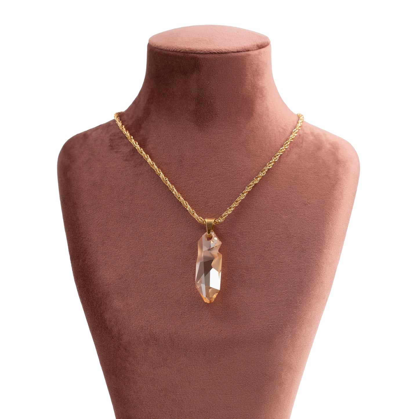 Vintage Gold Rope Chain Choker with Jean Paul Gaultier Swarovski Kaputt Honey Pendant — 1980s