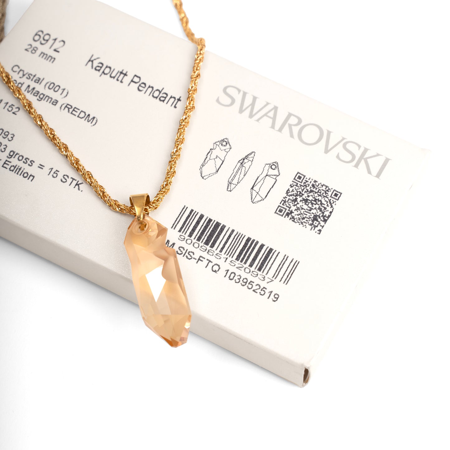 Vintage Gold Rope Chain Choker with Jean Paul Gaultier Swarovski Kaputt Honey Pendant — 1980s
