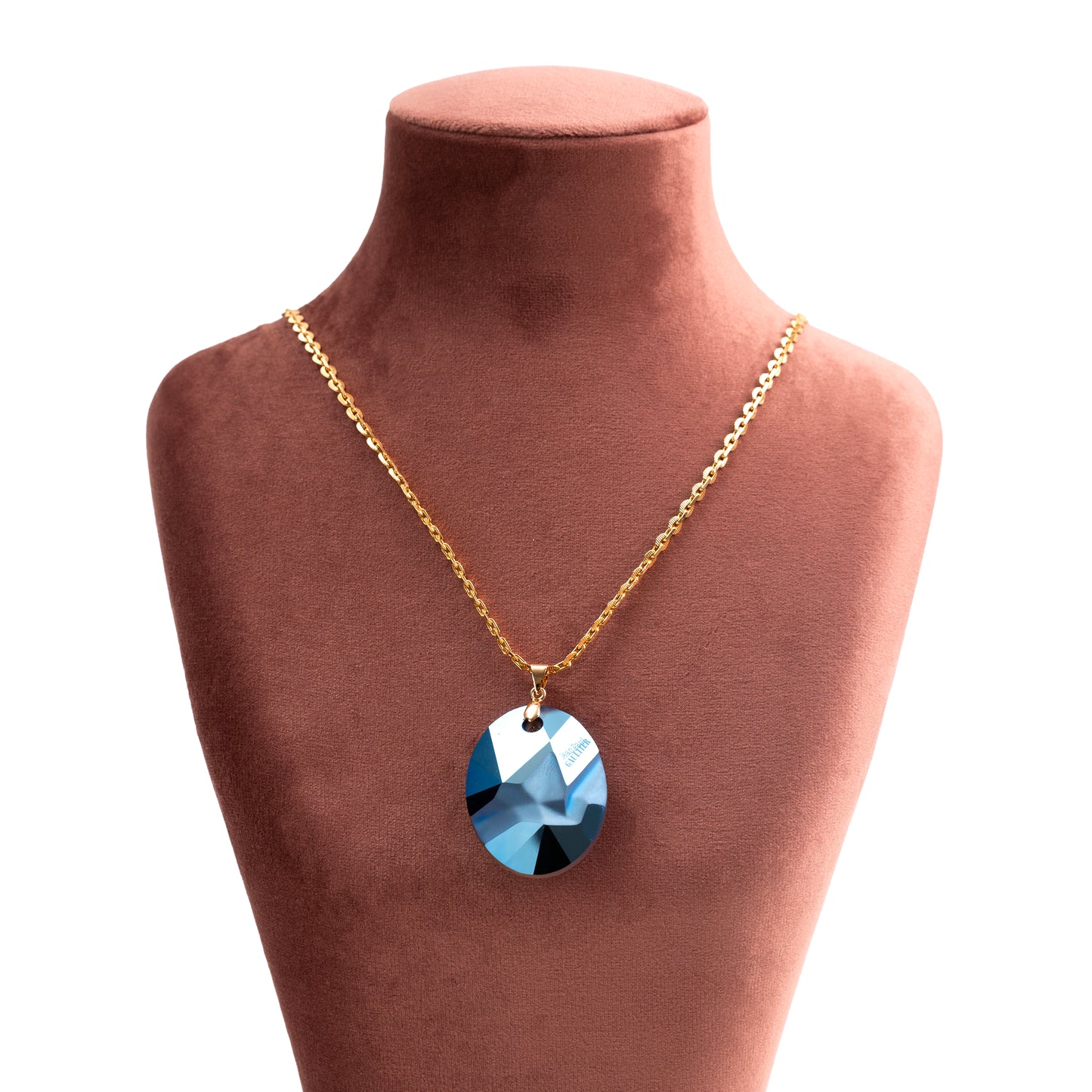 Vintage Necklace with Jean Paul Gaultier Swarovski Reversible Oval Pendant — 1980s