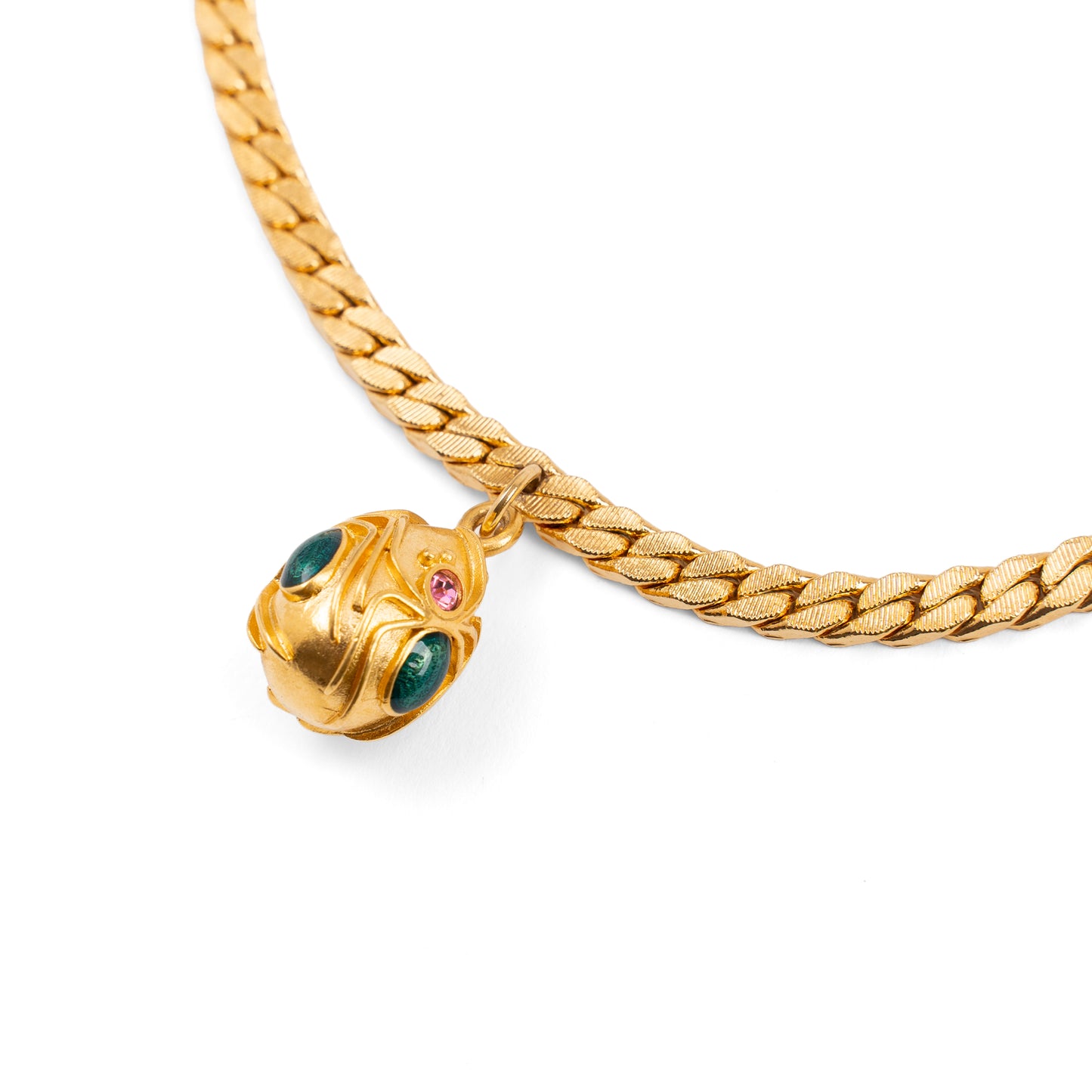 Vintage Gold Choker with Joan Rivers Fabergé Egg Pendant — 1980s