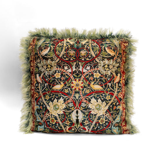 William Morris Bullerswood Print Cushion Cover — Dark Botanical Colourway