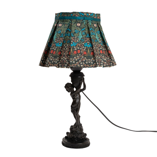 William Morris Blackthorn Dark Print Pleated Lampshade Cover — Vintage Style