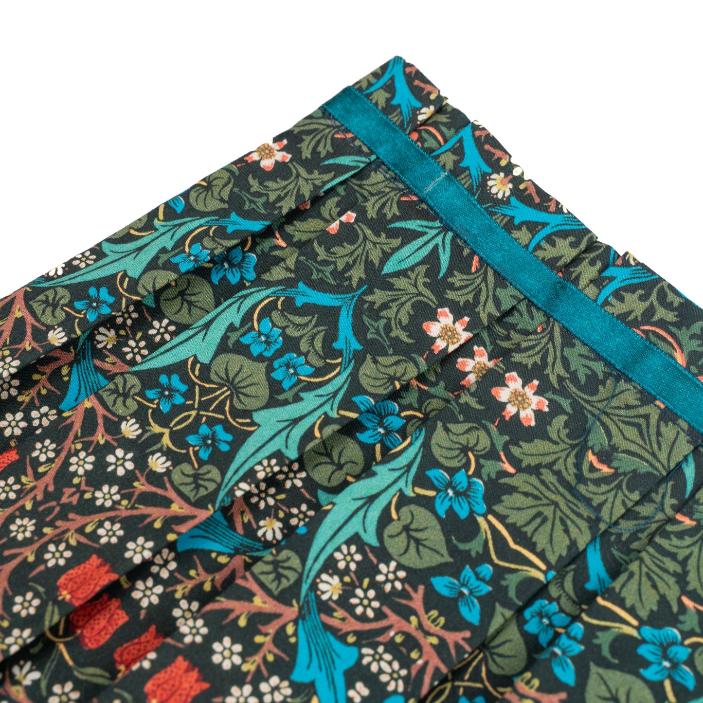 William Morris Blackthorn Dark Print Pleated Lampshade Cover — Vintage Style