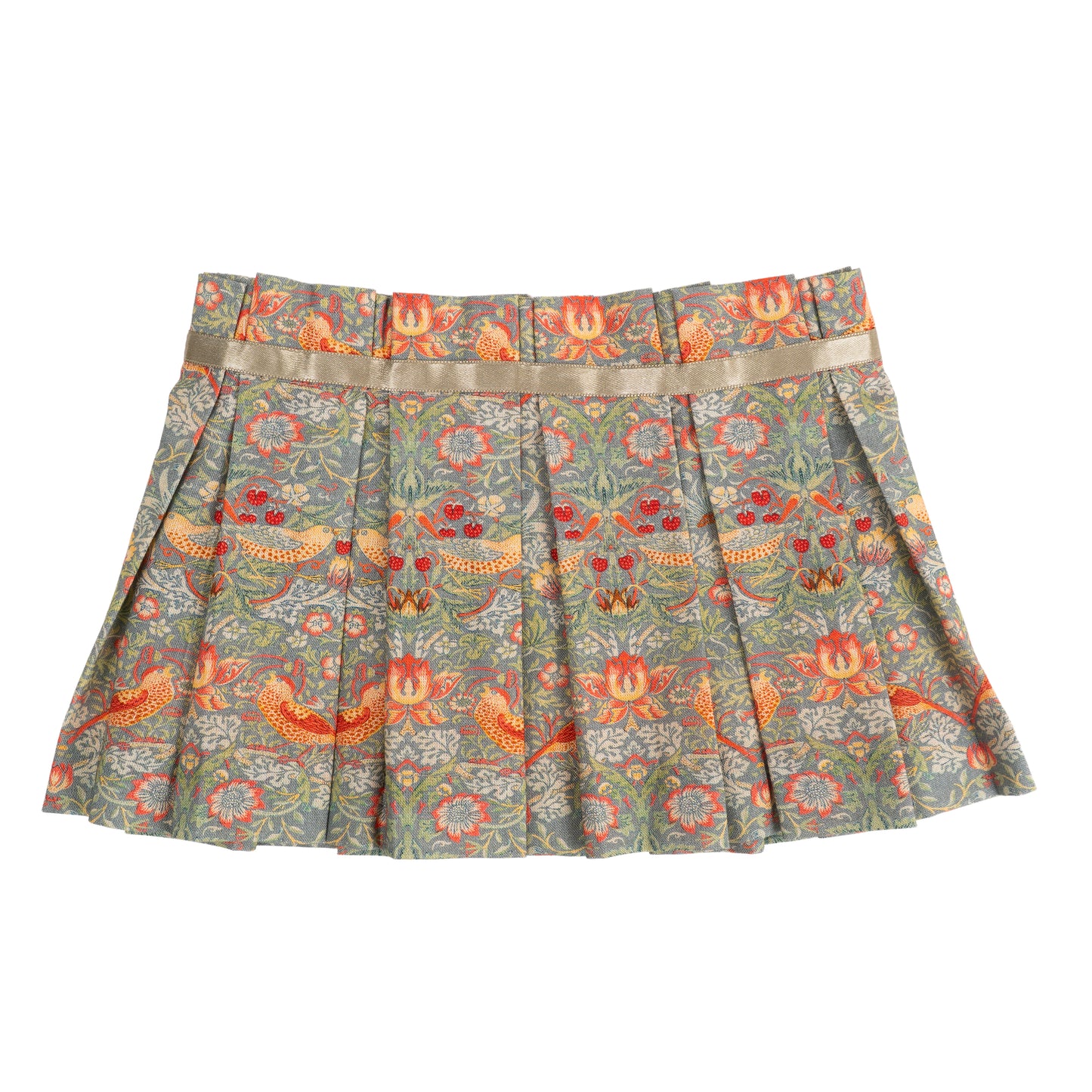 William Morris Strawberry Thief Sage Print Pleated Lampshade Cover — Vintage Style