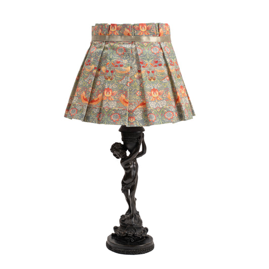William Morris Strawberry Thief Sage Print Pleated Lampshade Cover — Vintage Style