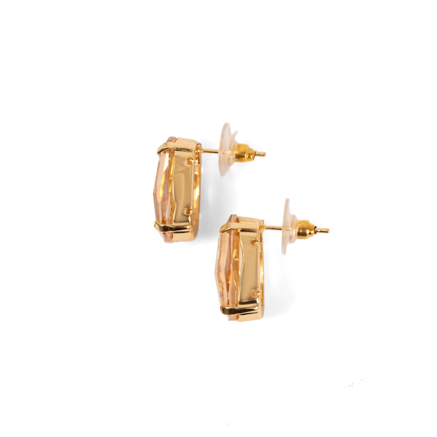 Swarovski Kristal Bal Rengi Elmas Kesim Vintage Küpe