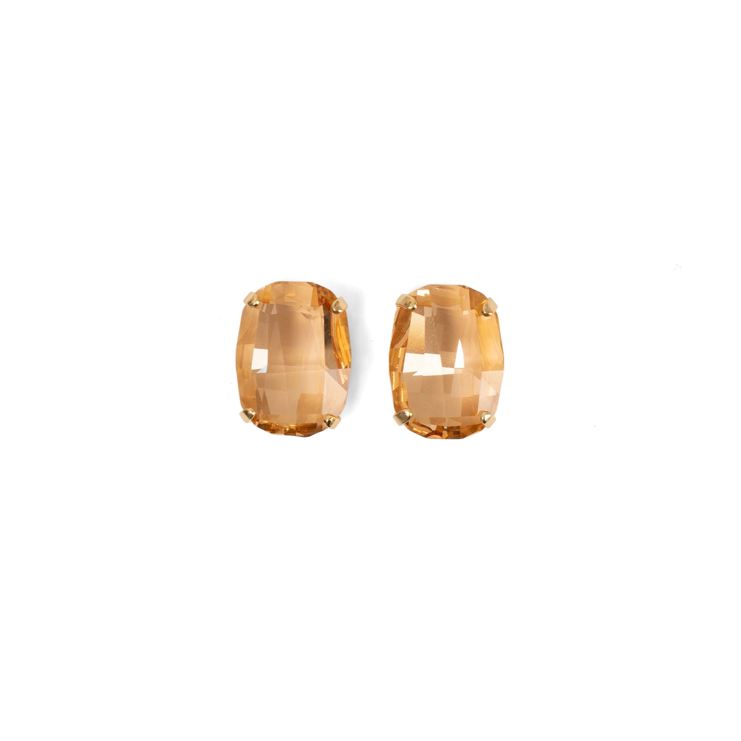 Swarovski Kristal Bal Rengi Elmas Kesim Vintage Küpe