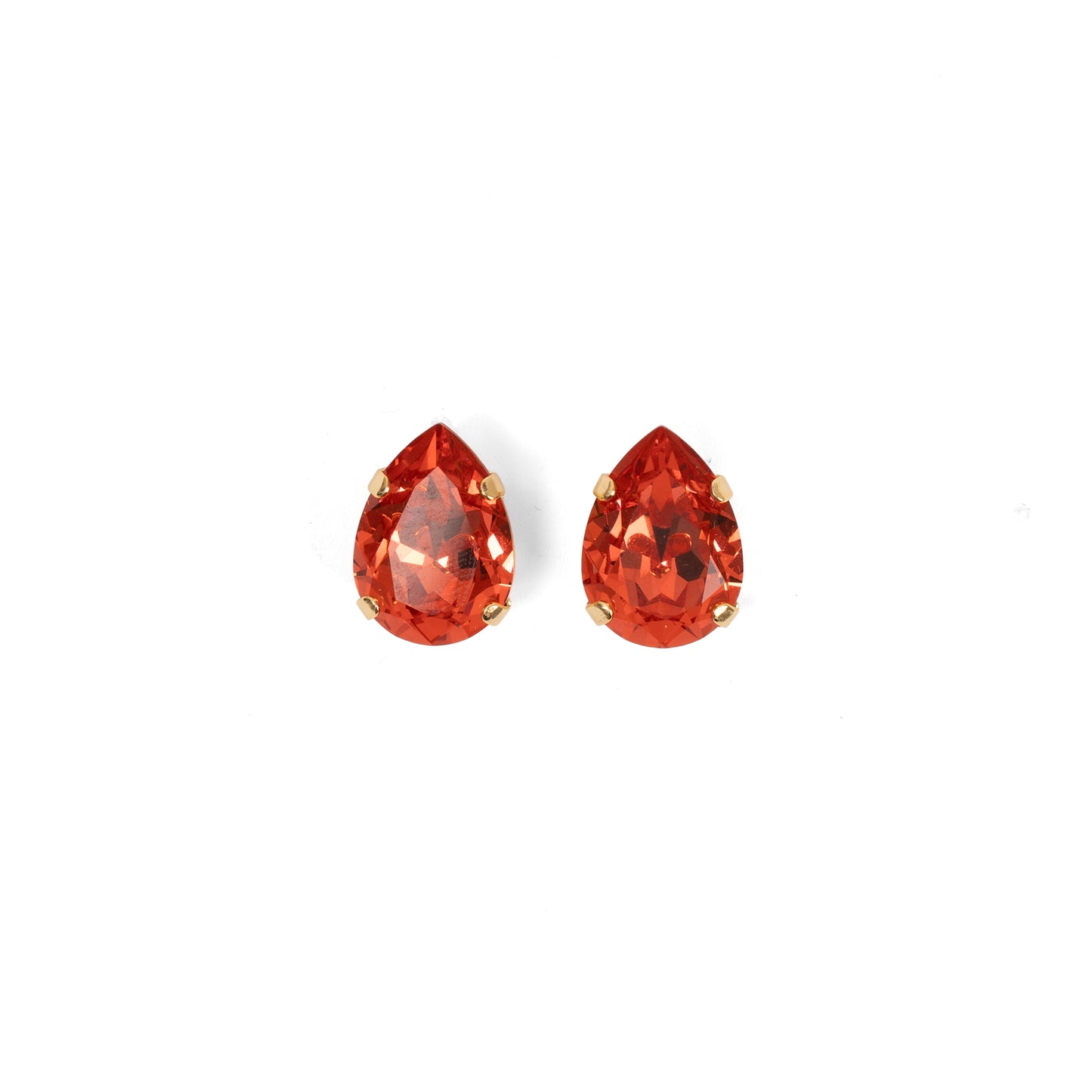 Swarovski Gün Batımı Pembe & Turuncu Elmas Kesim Kristal Vintage Yuvalı Küpe