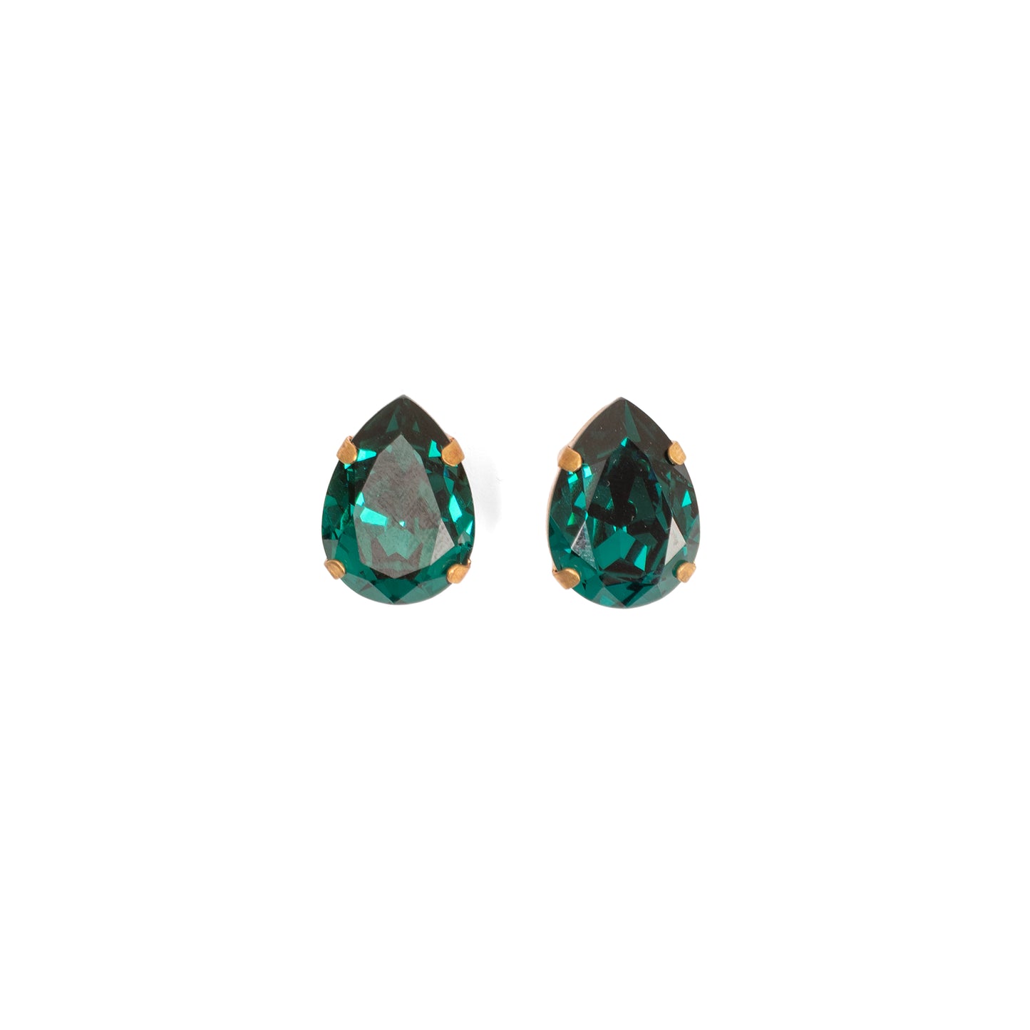 Swarovski Ördek Başı Rengi Kristal Vintage Yuvalı Küpe