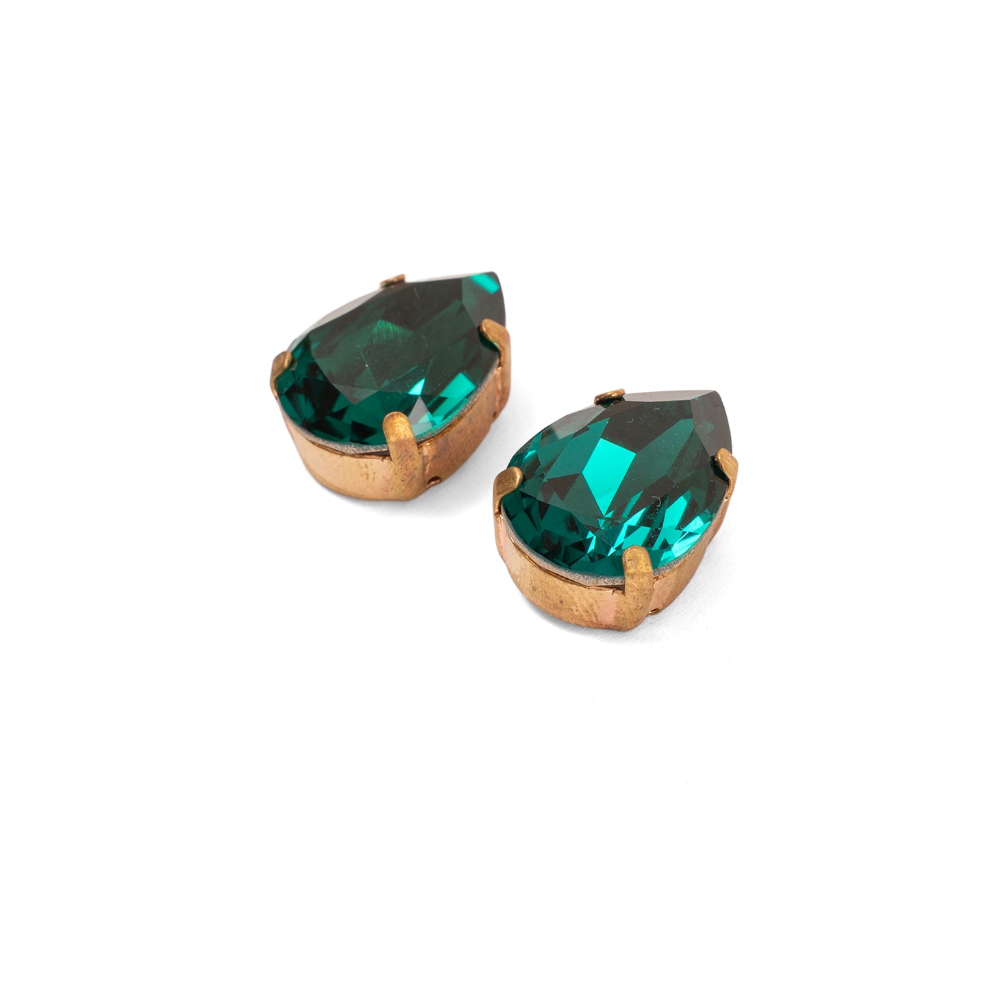 Swarovski Ördek Başı Rengi Kristal Vintage Yuvalı Küpe